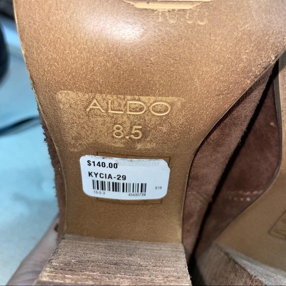 ALDO NWOB! Kycia Brown Fringe Ankle Boots Size 8.5 - Picture 7 of 9
